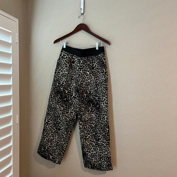All Saints Jemi Leppo Trouser Wide Leg Cropped Metallic Animal Print Pants 6 - Picture 2 of 7